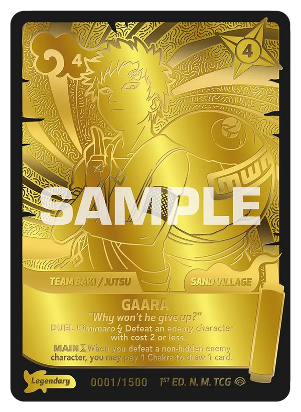 Legendary - Gaara - « Pourquoi ne renonce-t-il pas ? » — Carte Naruto Mythos Shinobi Shiren - Set 2 Éd.1 000/000