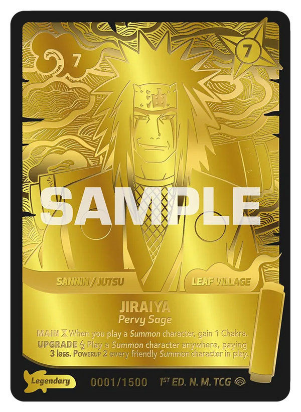 Legendary - Jiraya - l'Ermite Pas Net — Carte Naruto Mythos Shinobi Shiren - Set 2 Éd.1 001/000