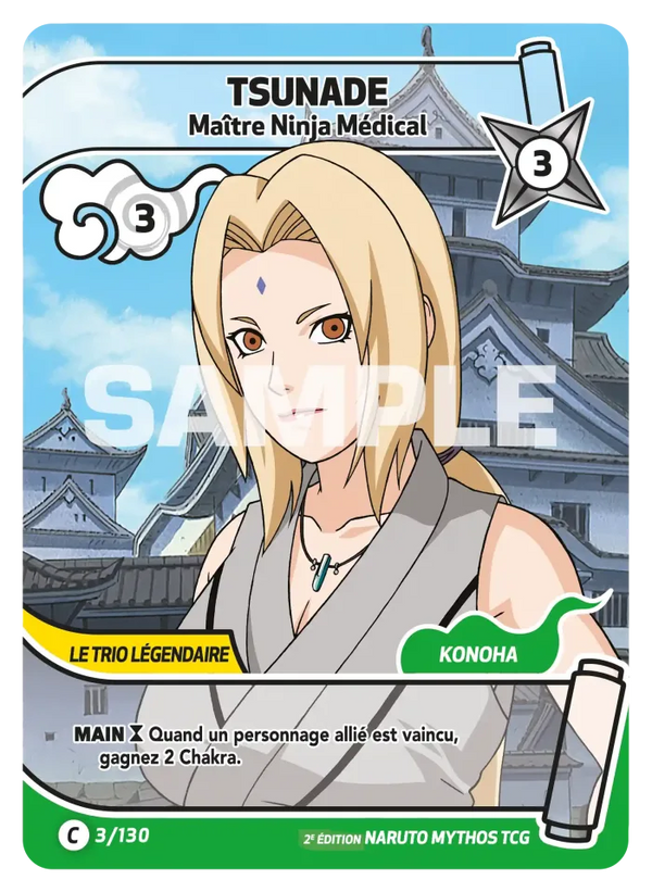 003/130 - Tsunade - Maître Ninja Médical — Carte Naruto Mythos Konoha Shidō - Set 1 Éd.2 003/130