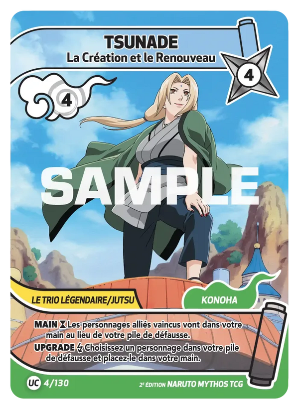 004/130 - Tsunade - La Création et le Renouveau — Carte Naruto Mythos Konoha Shidō - Set 1 Éd.2 004/130