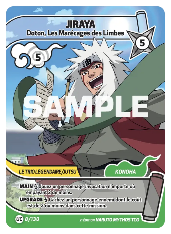 008/130 - Jiraya - Doton, Les Marécages des Limbes — Carte Naruto Mythos Konoha Shidō - Set 1 Éd.2 008/130
