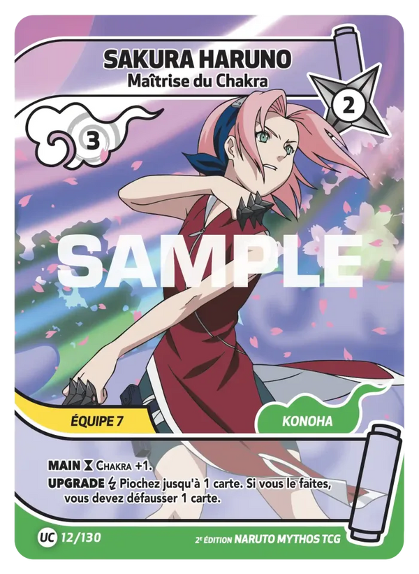 012/130 - Sakura Haruno - Maîtrise du Chakra — Carte Naruto Mythos Konoha Shidō - Set 1 Éd.2 012/130