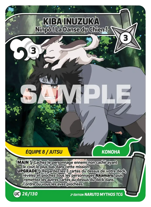 026/130 - Kiba Inuzuka - Ninpô ! La Danse du Chien ! — Carte Naruto Mythos Konoha Shidō - Set 1 Éd.2 026/130