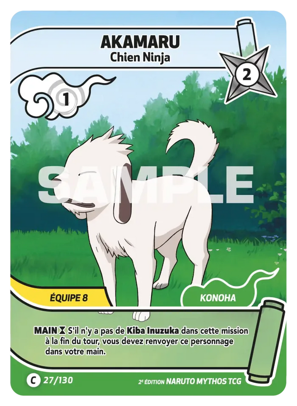 027/130 - Akamaru - Chien Ninja — Carte Naruto Mythos Konoha Shidō - Set 1 Éd.2 027/130