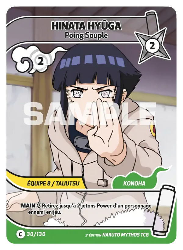 030/130 - Hinata Hyûga - Poing Souple — Carte Naruto Mythos Konoha Shidō - Set 1 Éd.2 030/130