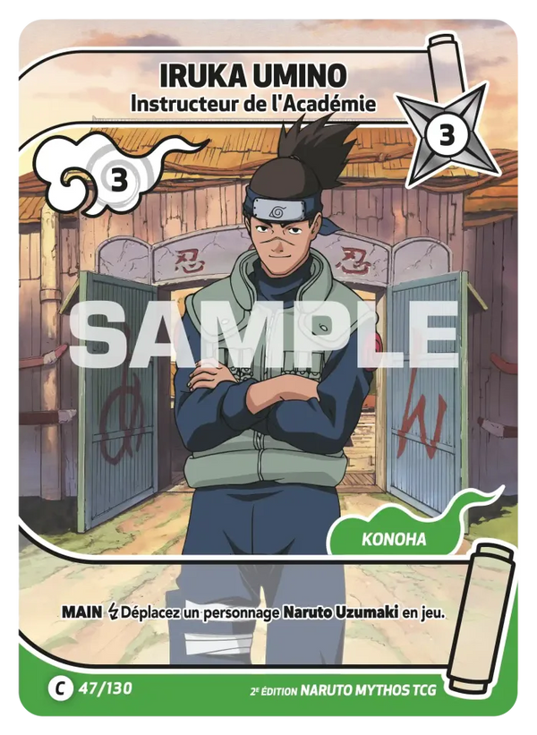 047/130 - Iruka Umino - Instructeur de l'Académie — Carte Naruto Mythos Konoha Shidō - Set 1 Éd.2 047/130