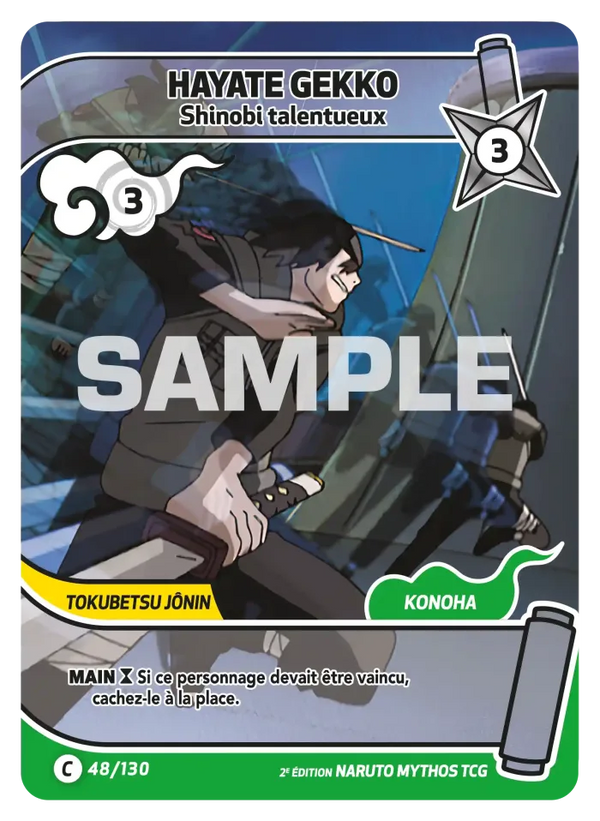 048/130 - Hayate Gekko - Shinobi talentueux — Carte Naruto Mythos Konoha Shidō - Set 1 Éd.2 048/130
