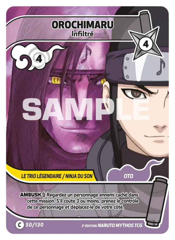 050/130 - Orochimaru - Infiltré — Carte Naruto Mythos Konoha Shidō - Set 1 Éd.2 050/130