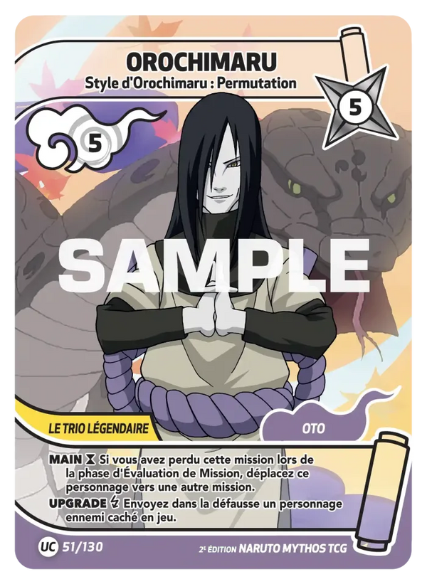 051/130 - Orochimaru - Style d'Orochimaru : Permutation — Carte Naruto Mythos Konoha Shidō - Set 1 Éd.2 051/130