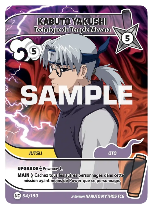 054/130 - Kabuto Yakushi - Technique du Temple Nirvana — Carte Naruto Mythos Konoha Shidō - Set 1 Éd.2 054/130