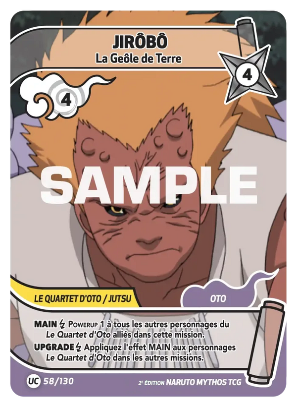 058/130 - Jirôbô - La Geôle de Terre — Carte Naruto Mythos Konoha Shidō - Set 1 Éd.2 058/130
