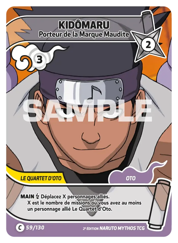 059/130 - Kidômaru - Porteur de la Marque Maudite — Carte Naruto Mythos Konoha Shidō - Set 1 Éd.2 059/130