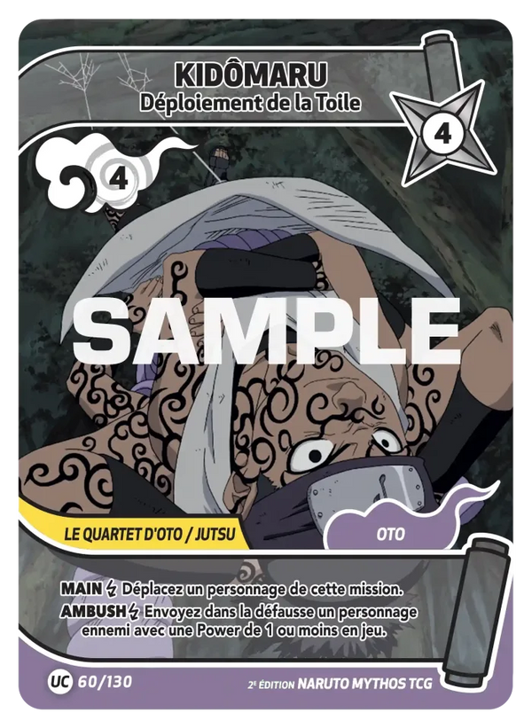 060/130 - Kidômaru - Déploiement de la Toile — Carte Naruto Mythos Konoha Shidō - Set 1 Éd.2 060/130