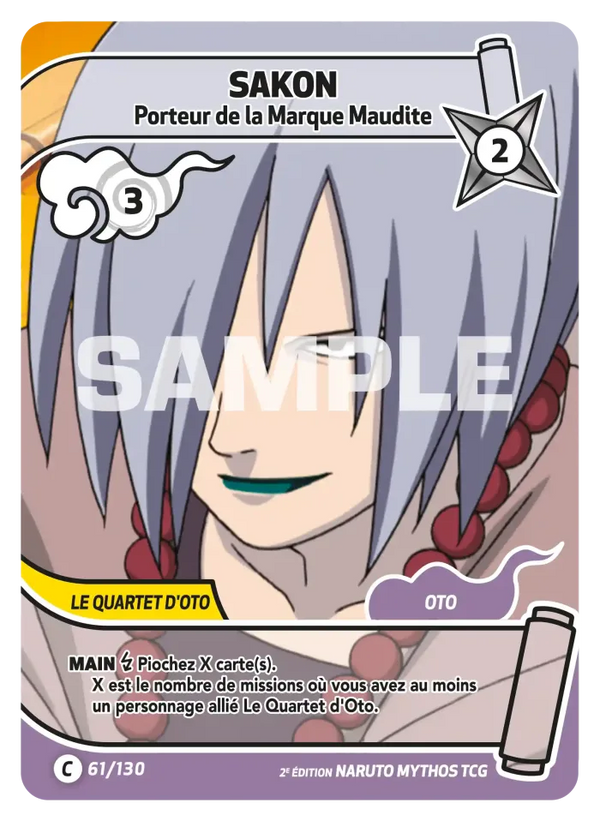 061/130 - Sakon - Porteur de la Marque Maudite — Carte Naruto Mythos Konoha Shidō - Set 1 Éd.2 061/130