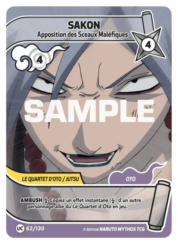 062/130 - Sakon - Apposition des Sceaux Maléfiques — Carte Naruto Mythos Konoha Shidō - Set 1 Éd.2 062/130