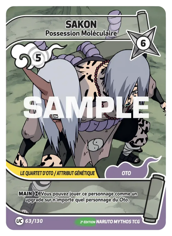 063/130 - Sakon - Possession Moléculaire — Carte Naruto Mythos Konoha Shidō - Set 1 Éd.2 063/130