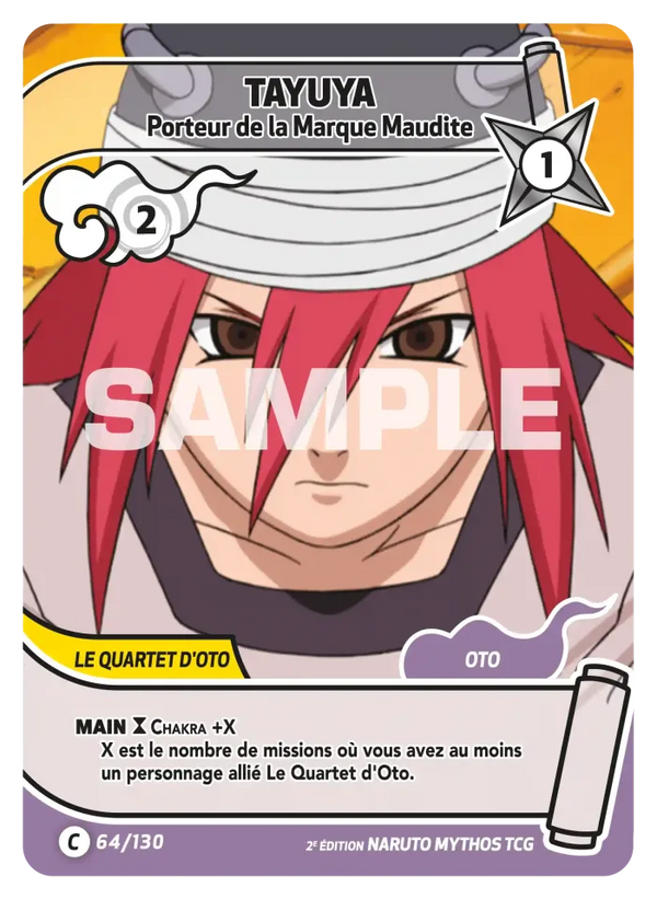 064/130 - Tayuya - Porteur de la Marque Maudite — Carte Naruto Mythos Konoha Shidō - Set 1 Éd.2 064/130