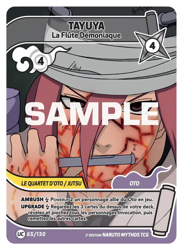065/130 - Tayuya - La Flûte Démoniaque — Carte Naruto Mythos Konoha Shidō - Set 1 Éd.2 065/130