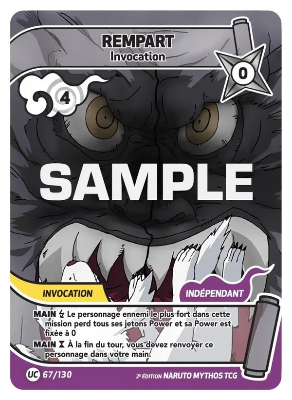 067/130 - Rempart - Invocation — Carte Naruto Mythos Konoha Shidō - Set 1 Éd.2 067/130