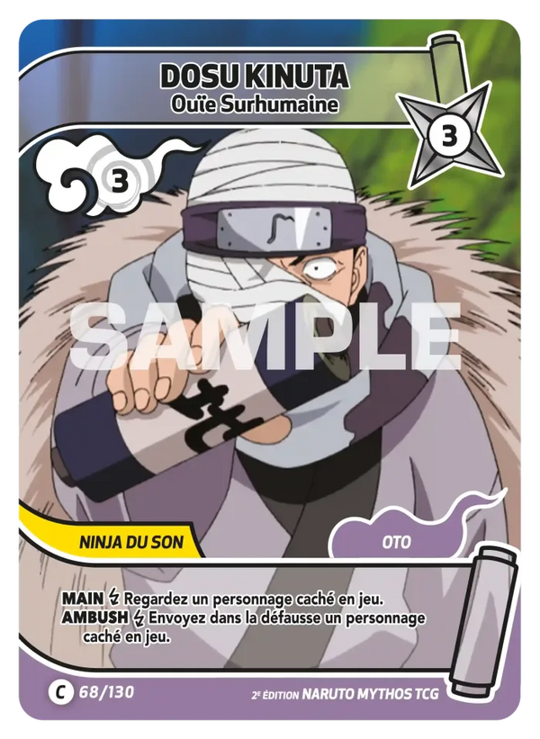 068/130 - Dosu Kinuta - Ouïe Surhumaine — Carte Naruto Mythos Konoha Shidō - Set 1 Éd.2 068/130