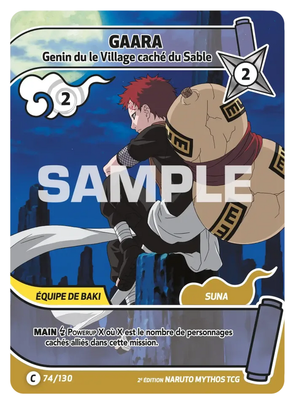 074/130 - Gaara - Genin du le Village caché du Sable — Carte Naruto Mythos Konoha Shidō - Set 1 Éd.2 074/130