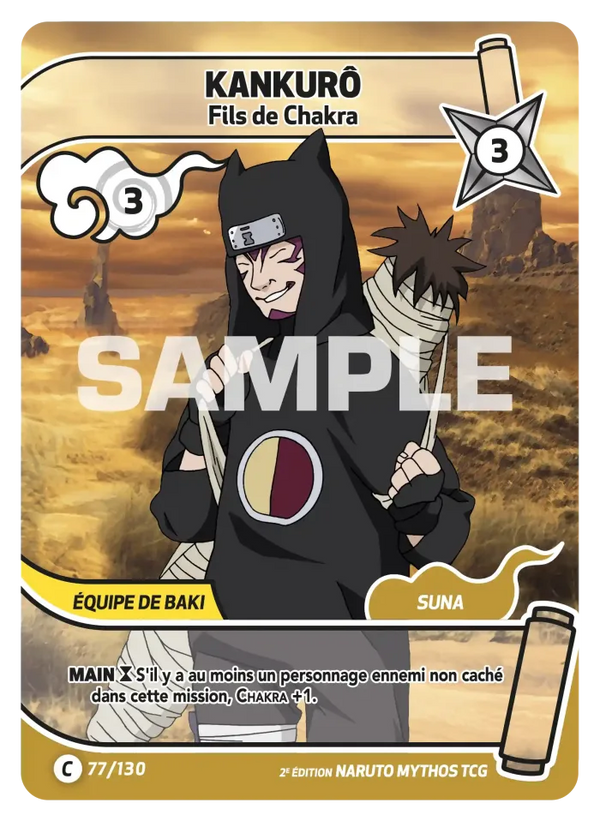 077/130 - Kankurô - Fils de Chakra — Carte Naruto Mythos Konoha Shidō - Set 1 Éd.2 077/130