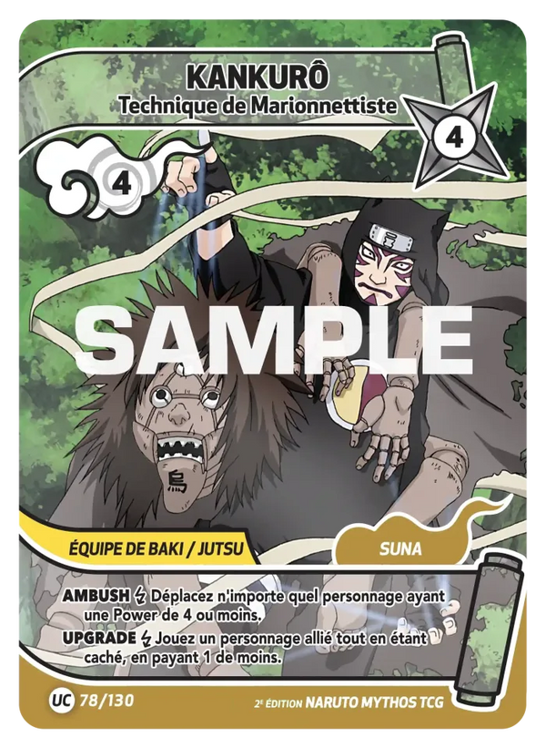 078/130 - Kankurô - Technique de Marionnettiste — Carte Naruto Mythos Konoha Shidō - Set 1 Éd.2 078/130