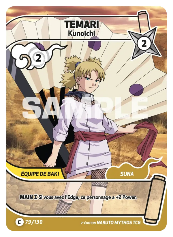 079/130 - Temari - Kunoichi — Carte Naruto Mythos Konoha Shidō - Set 1 Éd.2 079/130
