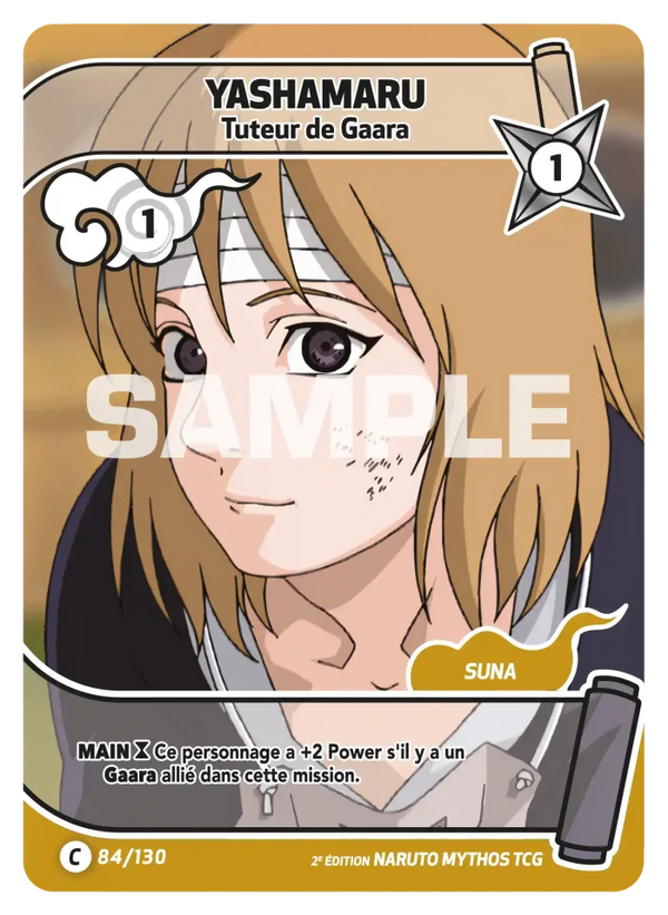 084/130 - Yashamaru - Tuteur de Gaara — Carte Naruto Mythos Konoha Shidō - Set 1 Éd.2 084/130