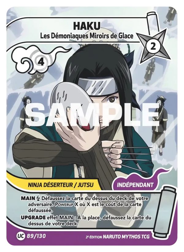 089/130 - Haku - Les Démoniaques Miroirs de Glace — Carte Naruto Mythos Konoha Shidō - Set 1 Éd.2 089/130