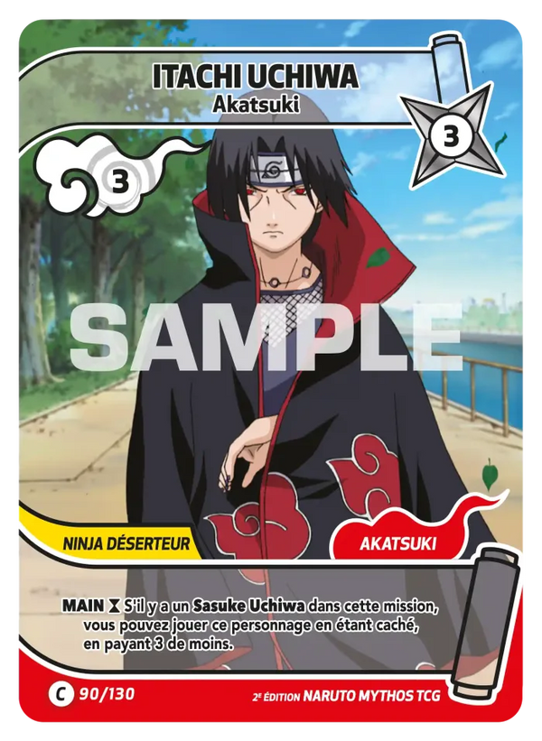 090/130 - Itachi Uchiwa - Akatsuki — Carte Naruto Mythos Konoha Shidō - Set 1 Éd.2 090/130