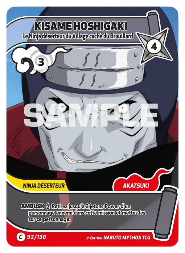 092/130 - Kisame Hoshigaki - Le Ninja déserteur du Village caché du Brouillard — Carte Naruto Mythos Konoha Shidō - Set 1 Éd.2 092/130