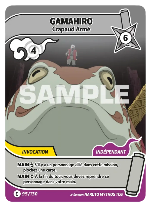 095/130 - Gamahiro - Crapaud Armé — Carte Naruto Mythos Konoha Shidō - Set 1 Éd.2 095/130