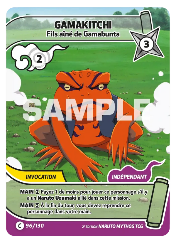 096/130 - Gama Kitchi - Fils aîné de Gamabunta — Carte Naruto Mythos Konoha Shidō - Set 1 Éd.2 096/130