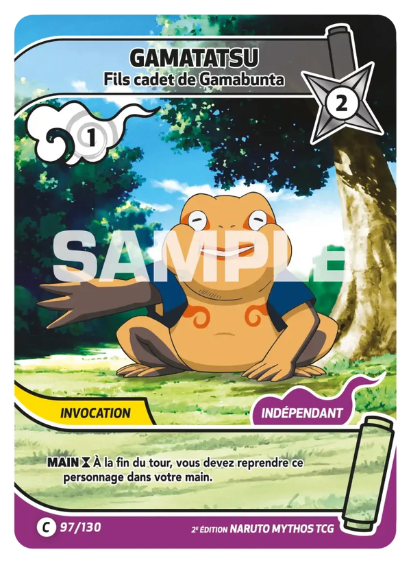 097/130 - Gamatatsu - Fils cadet de Gamabunta — Carte Naruto Mythos Konoha Shidō - Set 1 Éd.2 097/130