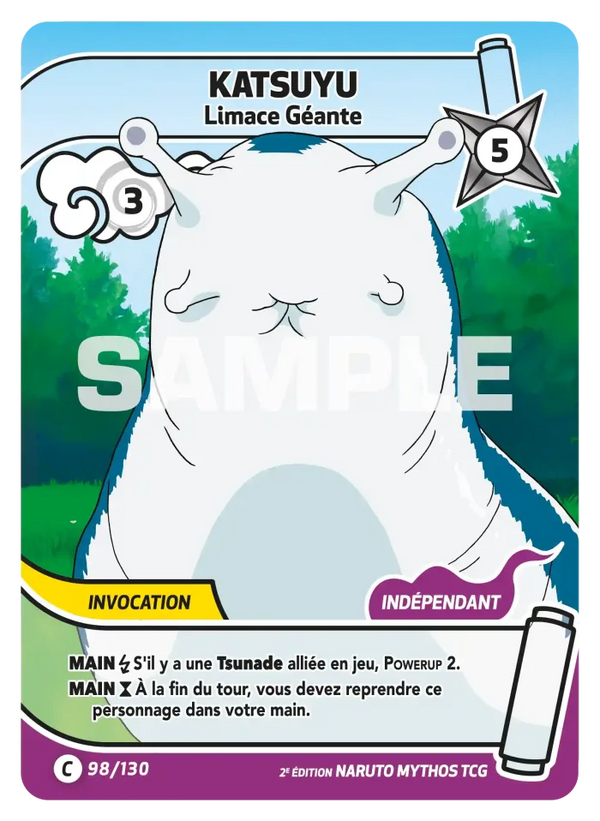 098/130 - Katsuyu - Limace Géante — Carte Naruto Mythos Konoha Shidō - Set 1 Éd.2 098/130