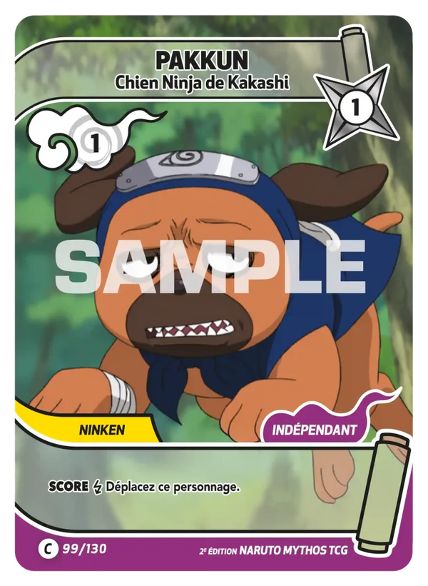 099/130 - Pakkun - Chien Ninja de Kakashi — Carte Naruto Mythos Konoha Shidō - Set 1 Éd.2 099/130