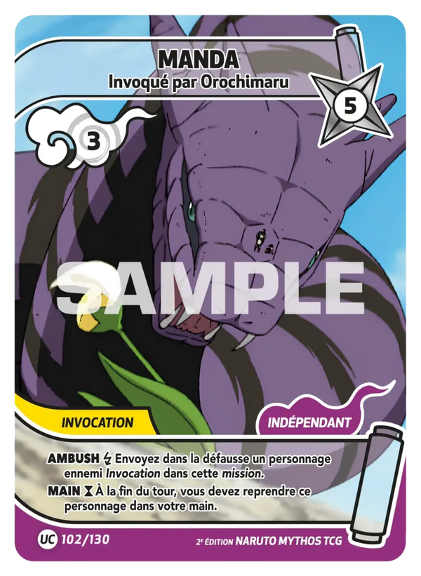 102/130 - Manda - Invoqué par Orochimaru — Carte Naruto Mythos Konoha Shidō - Set 1 Éd.2 102/130