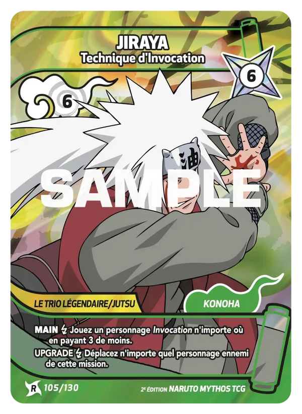 105/130 - Jiraya - Technique d'Invocation — Carte Naruto Mythos Konoha Shidō - Set 1 Éd.2 105/130