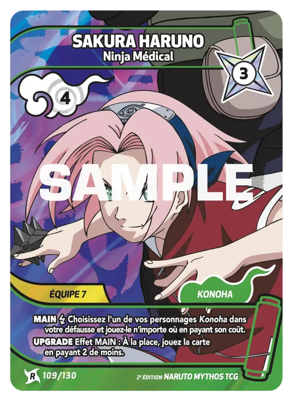 109/130 - Sakura Haruno - Ninja Médical — Carte Naruto Mythos Konoha Shidō - Set 1 Éd.2 109/130