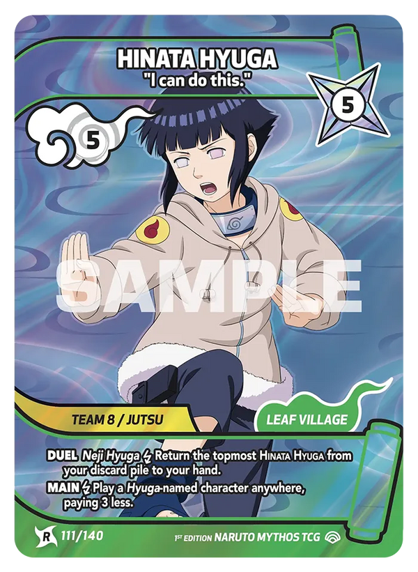 111/140 - Hinata Hyûga - « Je peux le faire. » — Carte Naruto Mythos Shinobi Shiren - Set 2 Éd.1 111/140
