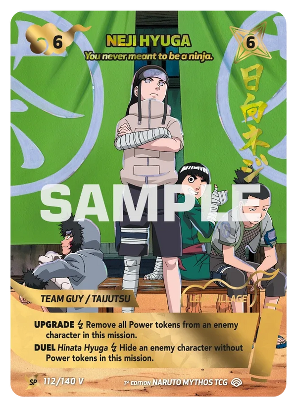 112/140 - Neji Hyûga - « Tu n'étais pas fait pour être un ninja. » — Carte Naruto Mythos Shinobi Shiren - Set 2 Éd.1 112/140