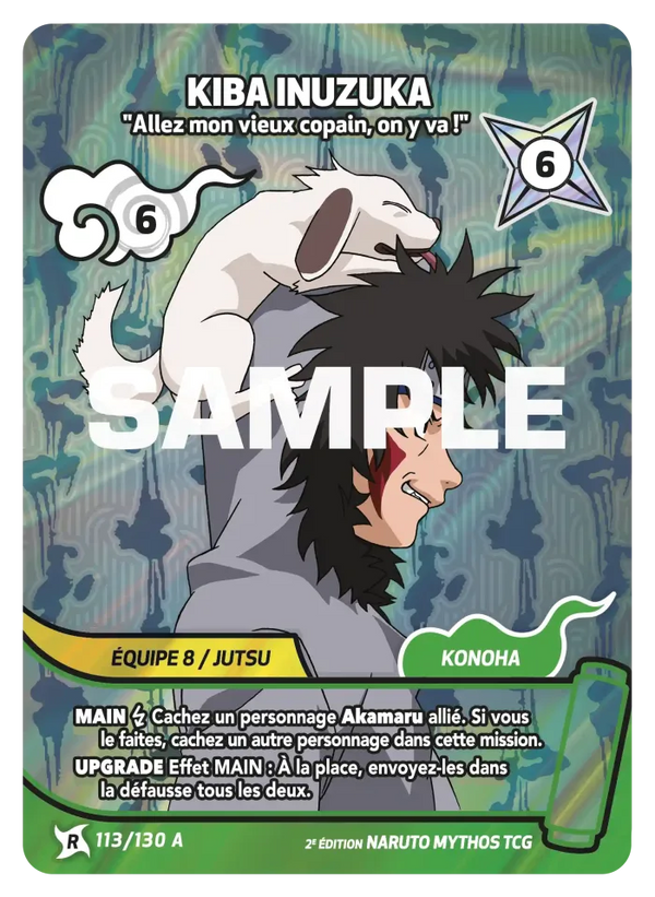 113/130 - Kiba Inuzuka - Allez mon vieux copain, on y va ! — Carte Naruto Mythos Konoha Shidō - Set 1 Éd.2 113/130