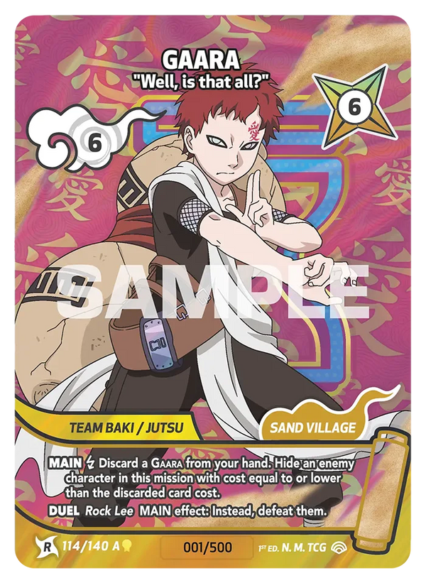114/140 - Gaara - « Alors, c'est tout ? » — Carte Naruto Mythos Shinobi Shiren - Set 2 Éd.1 114/140