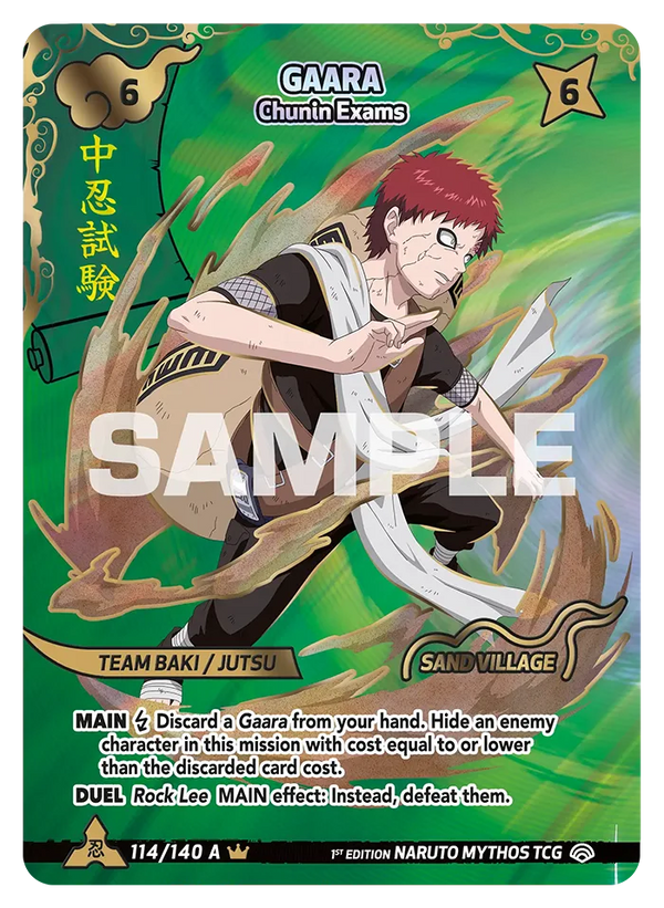 114/140 - Gaara - Examens Chūnin — Carte Naruto Mythos Shinobi Shiren - Set 2 Éd.1 114/140