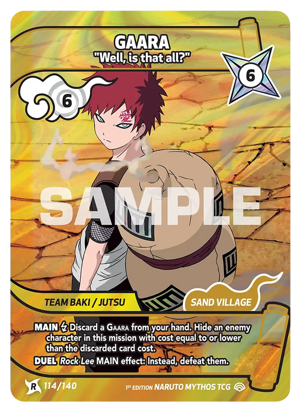 114/140 - Gaara - « Alors, c'est tout ? » — Carte Naruto Mythos Shinobi Shiren - Set 2 Éd.1 114/140