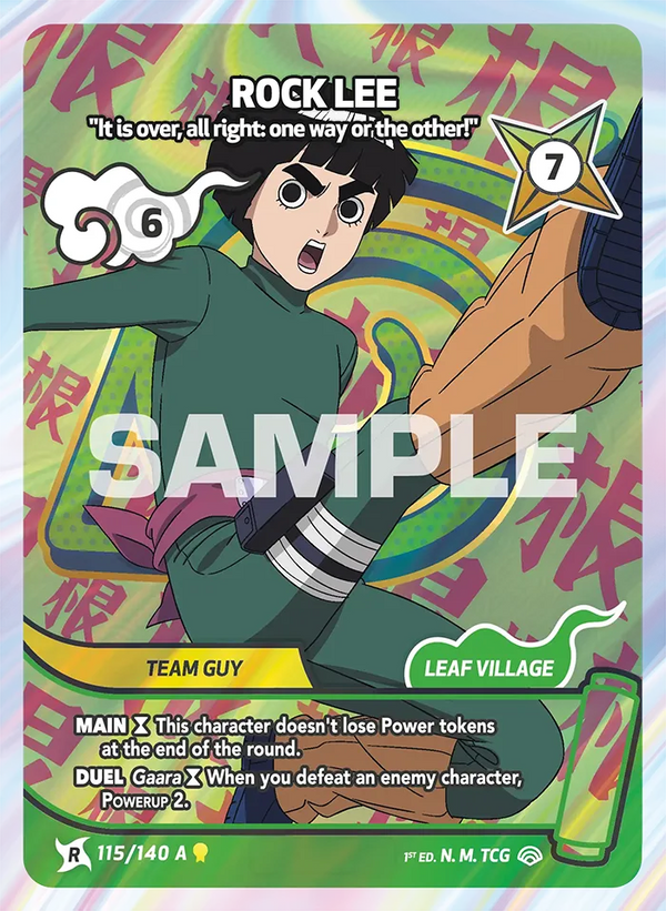 115/140 - Rock Lee - « C'est fini, d'une façon ou d'une autre ! » — Carte Naruto Mythos Shinobi Shiren - Set 2 Éd.1 115/140