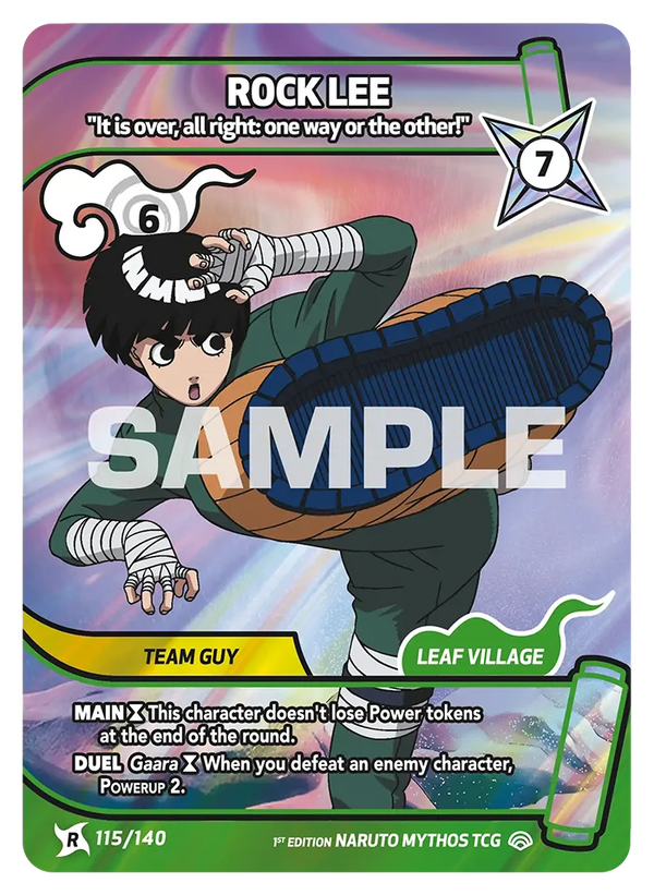 115/140 - Rock Lee - « C'est fini, d'une façon ou d'une autre ! » — Carte Naruto Mythos Shinobi Shiren - Set 2 Éd.1 115/140