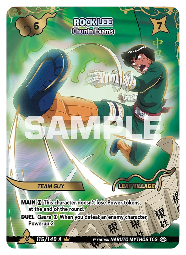 115/140 - Rock Lee - Examens Chūnin — Carte Naruto Mythos Shinobi Shiren - Set 2 Éd.1 115/140