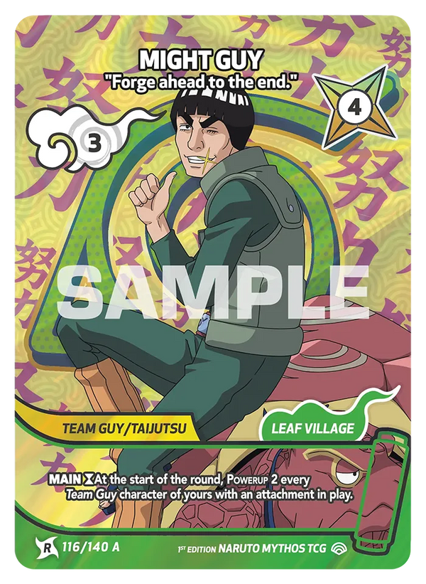 116/140 - Gaï Maito - « Aller jusqu'au bout. » — Carte Naruto Mythos Shinobi Shiren - Set 2 Éd.1 116/140
